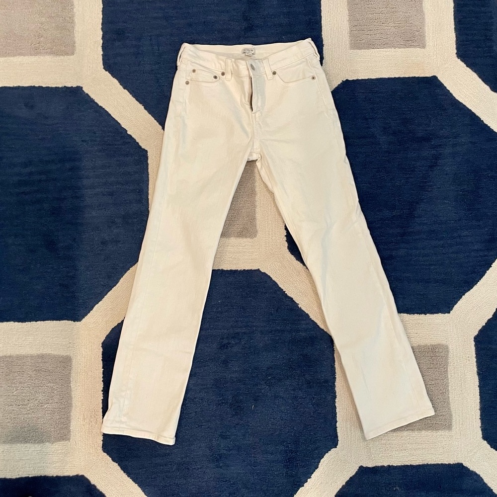 J. Crew vintage slim straight white jeans, size 26